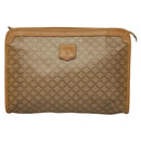CELINE Macadam Canvas Clutch Bag PVC Beige Gold Auth bs28469-13