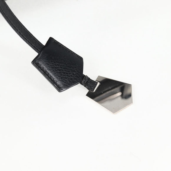 FENDI Toilojour Tote Bag Leather Black Silver Auth bs28474