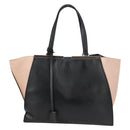 FENDI Toilojour Tote Bag Leather Black Silver Auth bs28474-2