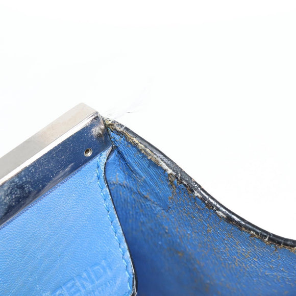 FENDI Toilojour Tote Bag Leather Black Silver Auth bs28474