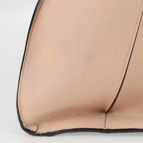 FENDI Toilojour Tote Bag Leather Black Silver Auth bs28474