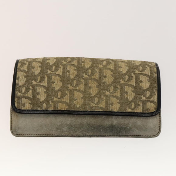 Christian Dior Trotter Canvas Wallet Leather 4Set Pink Navy Brown Auth bs28476