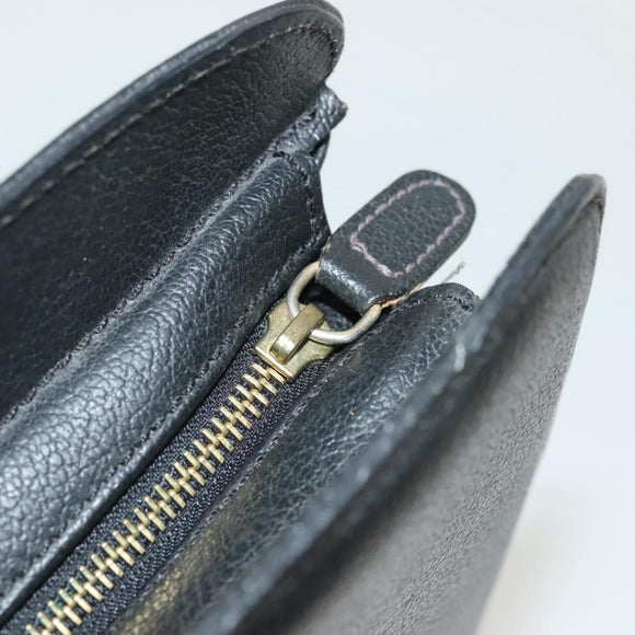 Salvatore Ferragamo Business Bag Leather Black Gold Auth bs28482