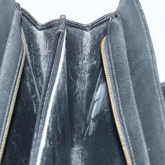 Salvatore Ferragamo Business Bag Leather Black Gold Auth bs28482