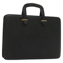 Salvatore Ferragamo Business Bag Leather Black Gold Auth bs28482-1