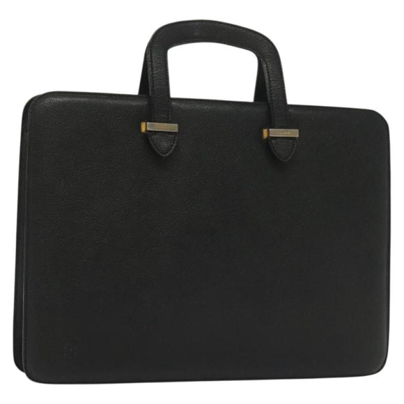 Salvatore Ferragamo Business Bag Leather Black Gold Auth bs28482