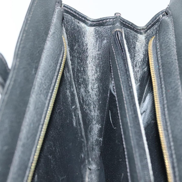 Salvatore Ferragamo Business Bag Leather Black Gold Auth bs28482