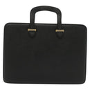 Salvatore Ferragamo Business Bag Leather Black Gold Auth bs28482-2