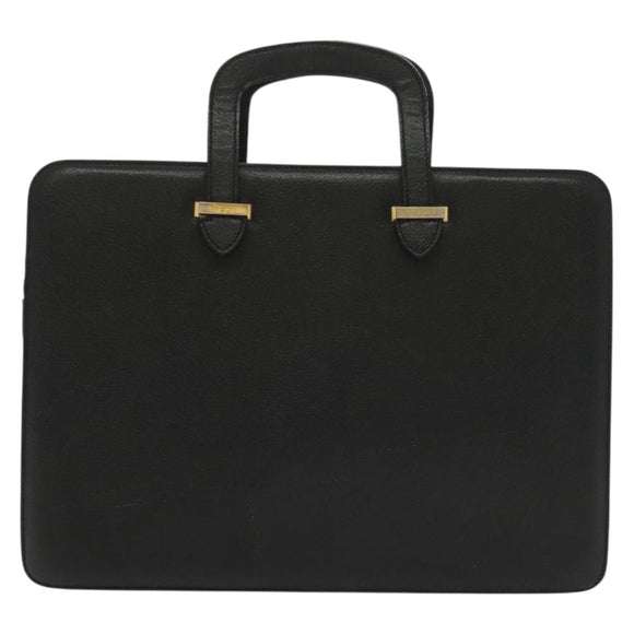 Salvatore Ferragamo Business Bag Leather Black Gold Auth bs28482