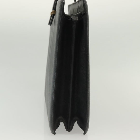 Salvatore Ferragamo Business Bag Leather Black Gold Auth bs28482