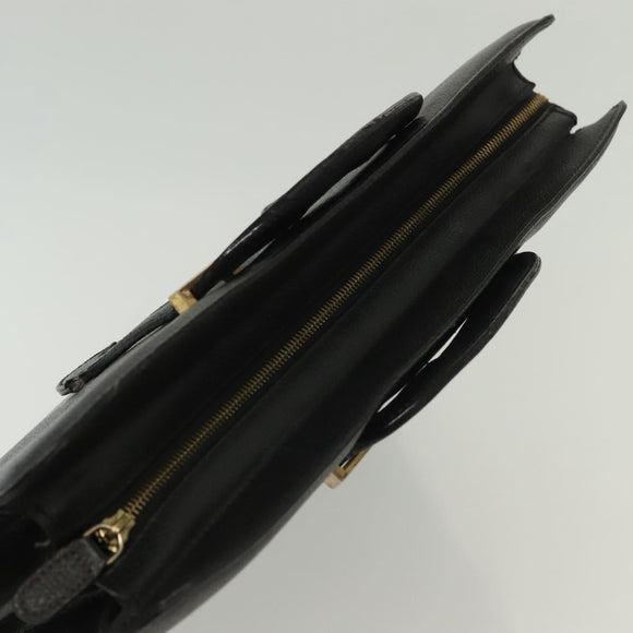 Salvatore Ferragamo Business Bag Leather Black Gold Auth bs28482