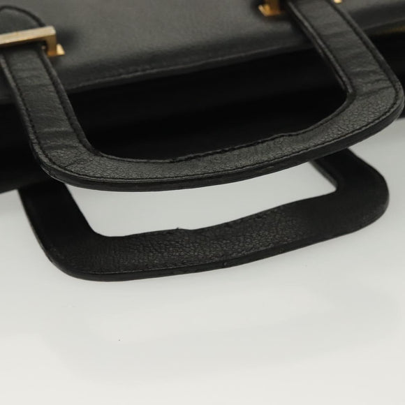 Salvatore Ferragamo Business Bag Leather Black Gold Auth bs28482