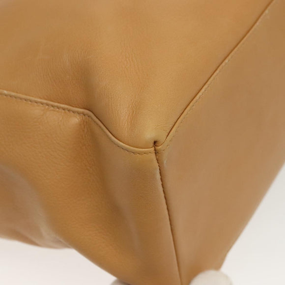 Salvatore Ferragamo Shoulder Bag Leather Beige Gold Auth bs28483