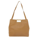 Salvatore Ferragamo Shoulder Bag Leather Beige Gold Auth bs28483-2