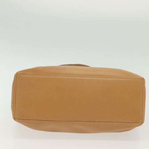 Salvatore Ferragamo Shoulder Bag Leather Beige Gold Auth bs28483