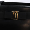 Salvatore Ferragamo Vala Shoulder Bag Leather Black Gold Auth bs28484-17