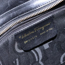Salvatore Ferragamo Vala Shoulder Bag Leather Black Gold Auth bs28484-12