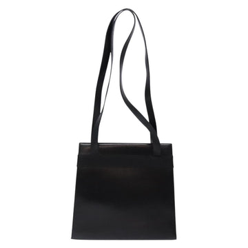 Salvatore Ferragamo Vala Shoulder Bag Leather Black Gold Auth bs28484 - 0