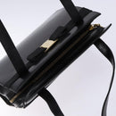 Salvatore Ferragamo Vala Shoulder Bag Leather Black Gold Auth bs28484-6