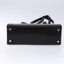 Salvatore Ferragamo Vala Shoulder Bag Leather Black Gold Auth bs28484-5