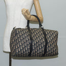 Christian Dior Trotter Canvas Boston Bag Navy Silver Auth bs28488-22