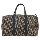 Christian Dior Trotter Canvas Boston Bag Navy Silver Auth bs28488-2