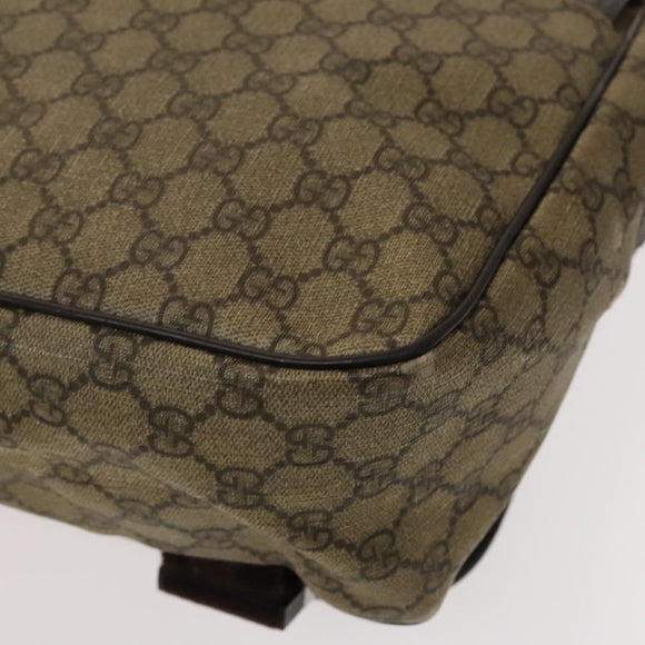 GUCCI GG Supreme Shoulder Bag PVC Beige Silver 223661 Auth bs28491