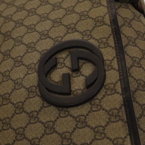 GUCCI GG Supreme Shoulder Bag PVC Beige Silver 223661 Auth bs28491