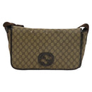 GUCCI GG Supreme Shoulder Bag PVC Beige Silver 223661 Auth bs28491-13