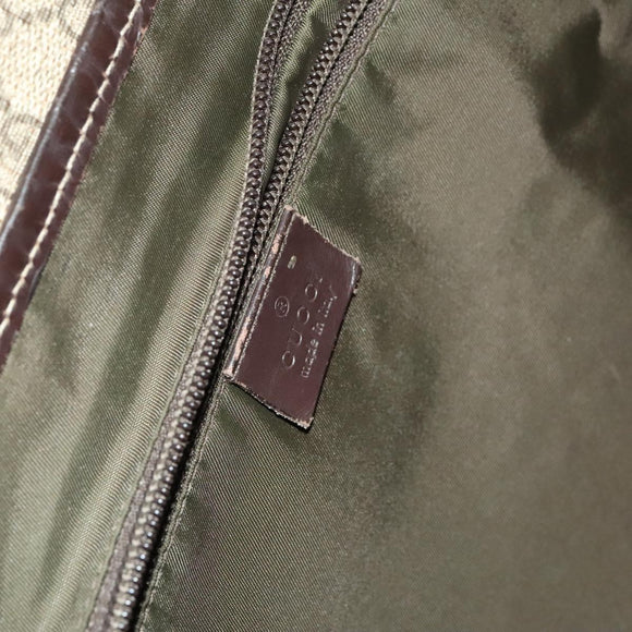 GUCCI GG Supreme Shoulder Bag PVC Beige Silver 223661 Auth bs28491