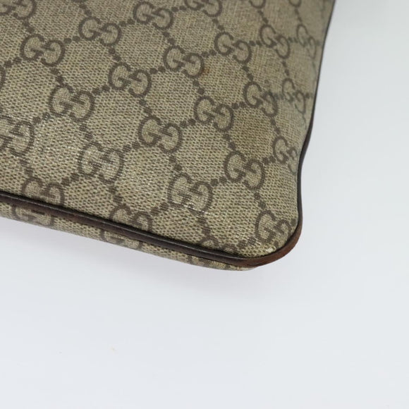 GUCCI GG Supreme Shoulder Bag PVC Outlet Beige Silver 257246 Auth bs28492