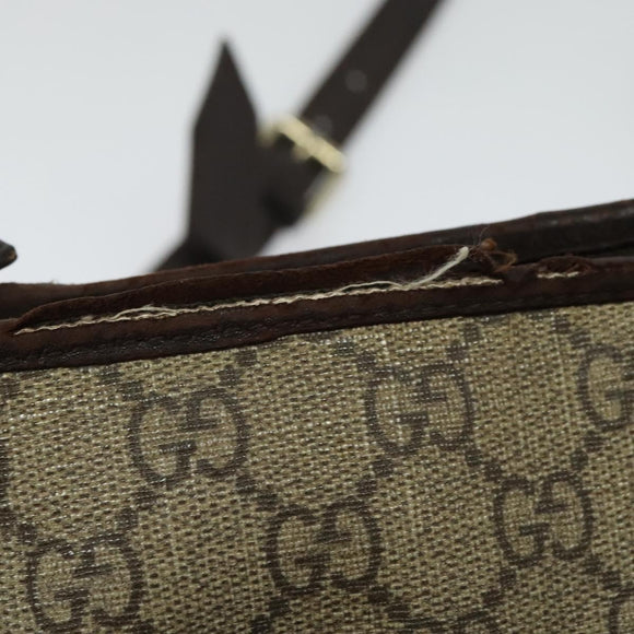 GUCCI GG Supreme Shoulder Bag PVC Outlet Beige Silver 257246 Auth bs28492