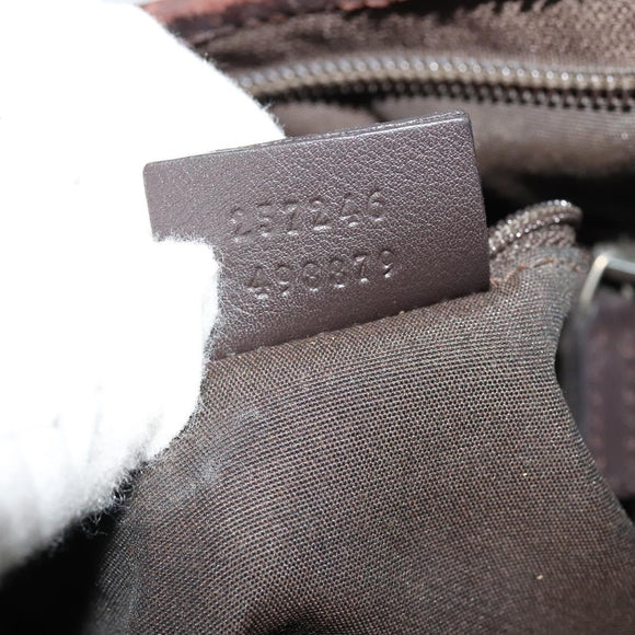 GUCCI GG Supreme Shoulder Bag PVC Outlet Beige Silver 257246 Auth bs28492