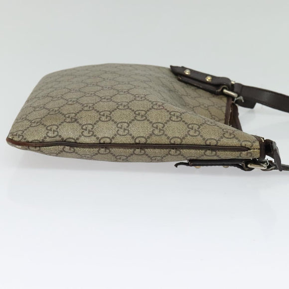 GUCCI GG Supreme Shoulder Bag PVC Outlet Beige Silver 257246 Auth bs28492