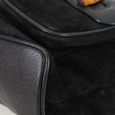 GUCCI Bamboo Backpack Suede Leather Black Gold 003 2058 0016 Auth bs28493-16