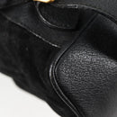 GUCCI Bamboo Backpack Suede Leather Black Gold 003 2058 0016 Auth bs28493-17