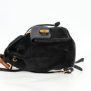 GUCCI Bamboo Backpack Suede Leather Black Gold 003 2058 0016 Auth bs28493-4