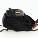 GUCCI Bamboo Backpack Suede Leather Black Gold 003 2058 0016 Auth bs28493-5