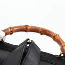 GUCCI Bamboo Backpack Suede Leather Black Gold 003 2058 0016 Auth bs28493-14