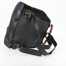 GUCCI Bamboo Backpack Suede Leather Black Gold 003 2058 0016 Auth bs28493-9