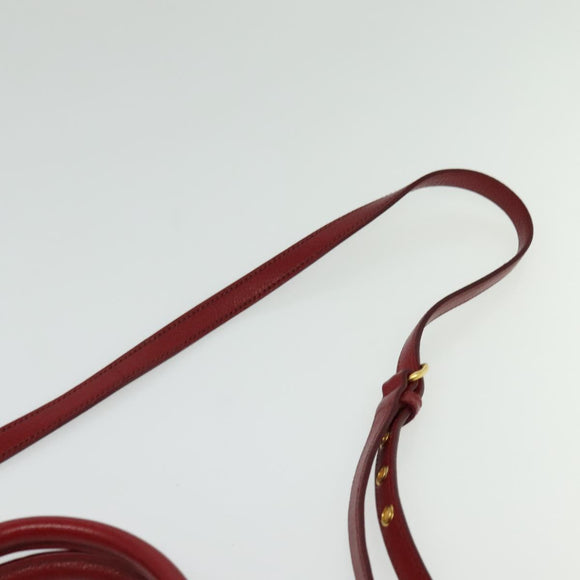 Miu Miu Hand Bag Leather 2way Red Gold Auth bs28494