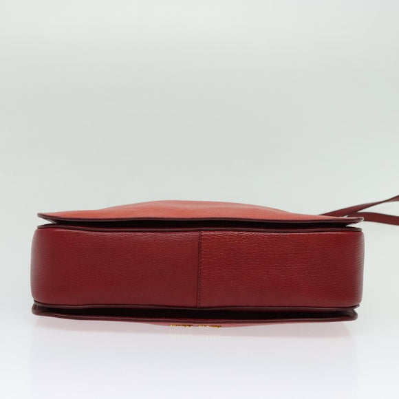 Miu Miu Hand Bag Leather 2way Red Gold Auth bs28494