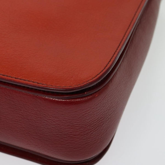 Miu Miu Hand Bag Leather 2way Red Gold Auth bs28494