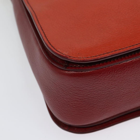 Miu Miu Hand Bag Leather 2way Red Gold Auth bs28494