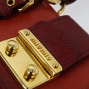 Miu Miu Hand Bag Leather 2way Red Gold Auth bs28494-9