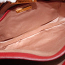 Miu Miu Hand Bag Leather 2way Red Gold Auth bs28494-24