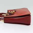 Miu Miu Hand Bag Leather 2way Red Gold Auth bs28494-3