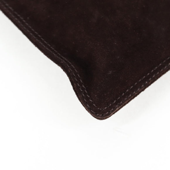 CHANEL Shoulder Bag Suede Brown CC Auth bs28500