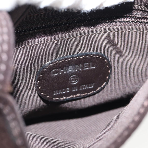 CHANEL Shoulder Bag Suede Brown CC Auth bs28500