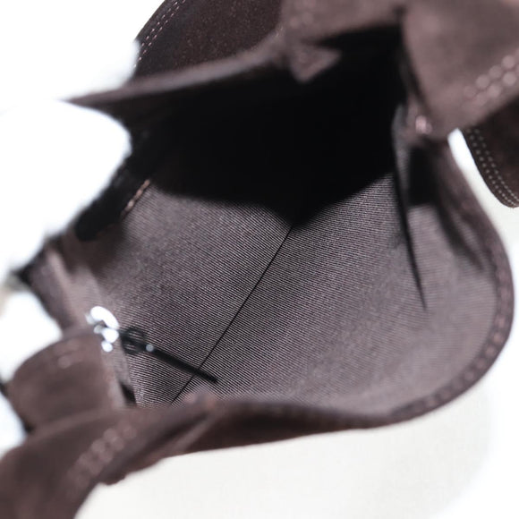 CHANEL Shoulder Bag Suede Brown CC Auth bs28500